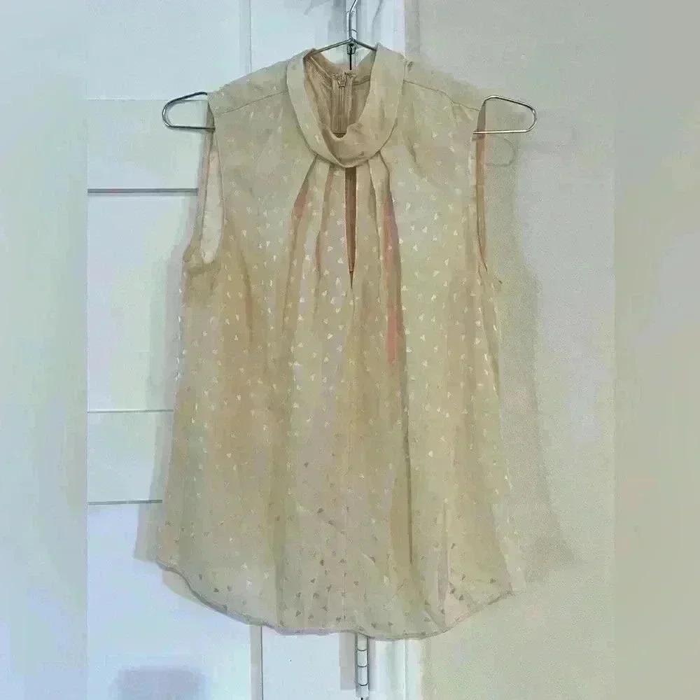 Rebecca Taylor- Blush Pink Silk Sleeveless Blouse